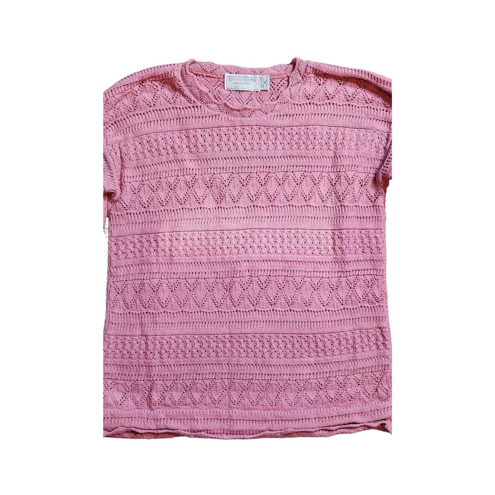 Vintage United States Sweater Cableknit Womens Pink Size‎ Medium - Picture 3 of 5